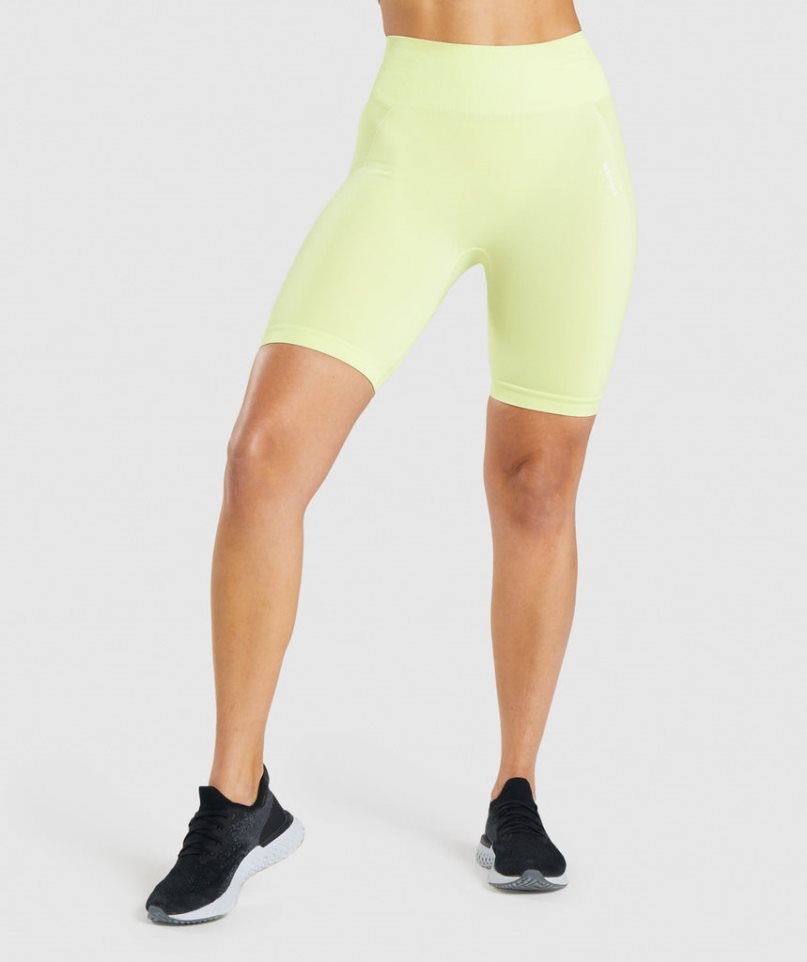 Women\'s Gymshark Flex Cycling Shorts Yellow | CA 530N61